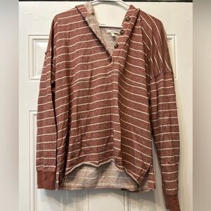 Maurices Rust Striped Hoodie